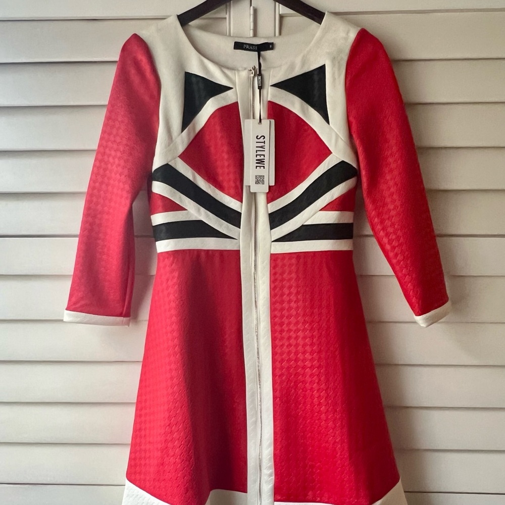 Military style coat/dress. Red black & white. New with tags.